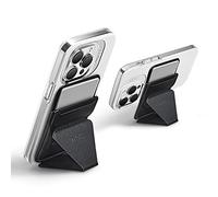 MOFT Cartera Magsafe para iPhone 15 14 13 12 Series, Soporte Magnético de Cuero Vegano para Teléfono Tarjetero con 3 Ángulos de Visión, Fuerza Magnética Mejorada (Negro)