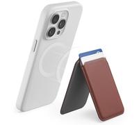 MOFT Cartera MagSafe, tarjetero para 1-2 tarjetas, fuerte cartera magnética con ajuste de ángulo, cartera de teléfono de cuero vegano MOVAS para iPhone 15/14/13/12, marrón Siena