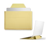 MOFT Funda para Portatil, 2 en 1 Bolsa & Soporte Delgada para Portátil para 14 Pulgadas MacBook Air/Pro y DELL/HP/Lenovo/ASUS, con Almacenamiento Ampliable, 2 Ángulos Ajustables, Panna Cotta