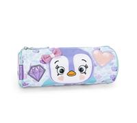 MOFU MOFU - Estuche Escolar Oficial Mofu Mofu Pingüino, Estuche Pequeño, Ligero y Compacto, Fácil de Transportar y Guardar en la Mochila, con Práctico Cierre de Cremallera, 22 x 8 cm, Lila