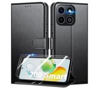 Mofurd Funda para Honor 200 Smart + 2 * Protector de Pantalla de Vidrio Templado, [Bloqueo RFID] Funda con Tapa de Cuero PU Premium Protector [Ranuras para Tarjetas] [Soporte], Negro
