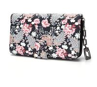 MoFut Cartera Grande para Mujer, Cartera Mujer Gran Formato Largo con diseño Floral y Flores en Estilo Mandala y étnico, Cartera con Cremallera y botón a presión - Floral Dreams