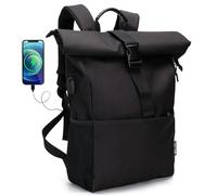 MoFut Mochila Grande para Mujer, Mochila Escolar con Múltiples Compartimentos, Compartimento para Portátil 15,6 Pulgadas, Mochila Enrollable Unisex Impermeable para Escuela y Ocio, Negre