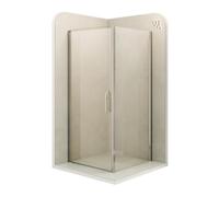 MOG Mampara de ducha DK668 85 x 85 cm (Puerta: 85 cm) Altura 195 cm con entrada de esquina - Se puede montar en el lado izquierdo o derecho - De vidrio de seguridad nano transparente de 8 mm ESG