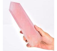 MOGEMT - Torre obelisca de cuarzo rosa natural con punta de cristal curativo 6 facetas terapia de meditación Reiki Chakra 0,5 a 0,2 kg