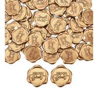 Mogokoyo 50 calcomanías de sellado de cera, 1.14 pulgadas, calcomanías de sello de sobres doradas antiguas, Be Our Guest Vintage para el día de San Valentín, cumpleaños, despedida de soltera, fiesta