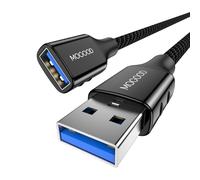 MOGOOD 3M USB 3.0 Cable de Extensión USB 3.0 Cable de Extensión USB A Macho a A Hembra Nylon Tejido y Aleación de Zinc Shell, 5Gbps Super Rápido para Lector de Tarjetas, Teclado, Impresora, Escáner