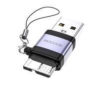 MOGOOD Adaptador USB 3.0 Macho a Micro B, Corto, Convertidor para Ordenadores, Portátiles, Discos Duros Externos (1 Pack)