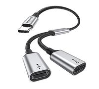 MOGOOD Adaptador USB C a 2 USB C, Splitter Cable de Nailon y Aluminio