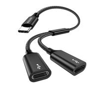 MOGOOD Adaptador USB C a 2 USB C, Splitter Cable de Nailon y Aluminio