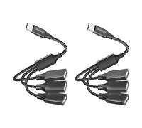 MOGOOD Adaptador USB C a 3 USB 2.0 Hub Dongle Negro 2 Pieza