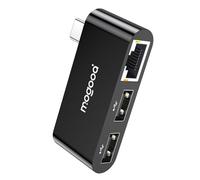 MOGOOD Adaptador USB C a Ethernet, Adaptador Ethernet Gigabit de Tipo C, 3 en 1 USB C (Compatible con Thunderbolt 4/3) a RJ45 LAN Network Adaptador para MacBook Air, XPS, iPhone 16/15, Galaxy S25/24