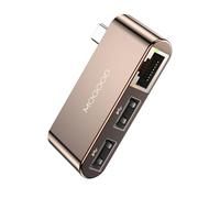 MOGOOD Adaptador USB C a Ethernet Tipo-C Gigabit Ethernet 1Gbps 3 en 1 Adaptador de Red LAN USB a RJ45 para MacBook Pro/Air, iPhone 15 Pro/MAX, DELL XPS, Galaxy S8-S23 y más.