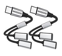MOGOOD Adaptador USB C a USB C Hembra Cable USB Y Splitter (No para Monitor) USBC Macho a 2 USBC Hembra Cable Convertidor Doble Puerto USB C Hub USB C Split Adaptador para Portátil