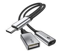 MOGOOD Adaptador USB C a USB con Carga USB C, Divisor USB C OTG de Carga rápida PD de 60 W Compatible con Galaxy S22, Switch, Google Chromecast con Google TV, Pi-KVM, Impresora 3D, Octo4a, Pixel 4XL