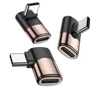 MOGOOD Adaptador USB C de 90 Grados, USB C Angle Adapter PD 240W USB 4.0 Converter, para iPhone16 15 Steam Deck,Switch,VR y más Dispositivos Tipo C (3 Tipos de adaptadores de 90 Grados