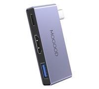 MOGOOD Adaptador USB-C HDMI 3en1, 4K@60Hz, 100W PD, USB 3.0, 5Gbps, Laptop | Carcasa de aluminio, Plug-and-Play, compatible con MacBook, iPad, Samsung S26, Dell, monitor, TV, proyector, Surface, Huawei