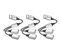 MOGOOD Adaptador USB Ladrón 2 Puertos Carga y Datos 3-Pack PC, Coche y PS5