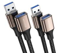 MOGOOD Cable Alargador USB 3.0 1M+1M, Cable Extension USB Tipo A Macho A Hembra Alta Velocidad 5Gbps para Luces, PC, portátil, Tablet, Macbook