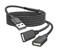 MOGOOD Cable de extensión USB, 1 m, USB A macho a 2 hembra, divisor, alta velocidad, trenzado, transferencia de datos, compatible con impresora, teclado, unidad flash, Playstation