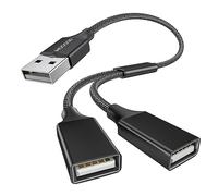 MOGOOD Cable Divisor USB 2.0 y Extensión de Alimentación para Carga/Transferencia de Datos - Doble Puerto Extensor Hub Multipuerto Adaptador para Laptop