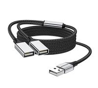 MOGOOD Cable Divisor USB USB y Divisor USB 2.0 Extensión Cable de Alimentación para Carga/Transferencia de Datos Doble Puerto USB Extensor Hub Multipuerto Adaptador Divisor de Datos para Laptop