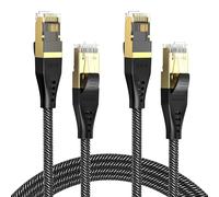 MOGOOD Cat 8 cable Ethernet, 2M 2Pack plana gigabit RJ45 cable de Internet de alto rendimiento, alta velocidad 40Gbps 2000Mhz cable LAN compatible con extensores WIFI, routers, módems