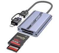 MOGOOD CF Express Tipo B & SD 4.0 Lector de Tarjetas de Doble Ranura, Adaptador USB A/C a CF Express Tipo B, USB 3.2 Gen 2 10Gbps CFexpress B Lector de Tarjetas de Memoria para Macbook, Portátil etc