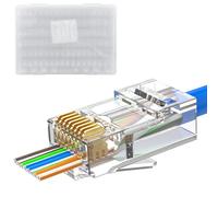 MOGOOD Conectores RJ45, 100 Paquetes de Conectores Directos para Módulos Ethernet de Cat 6, Conectore RJ45 de Cat 6, Adecuados para Cables Ethernet Sólidos y de par Trenzado
