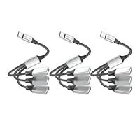 MOGOOD Divisor USB 1 a 3 Adaptador de Cable USB C Macho a Triple USB Bus USB 2.0 y para MacBook/Notebook/LED, etc.