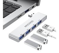 MOGOOD Divisor USB 3.0 de concentrador de datos ultrafino, expansor multipuerto para laptop, PC, Mac, impresora, unidad flash, disco duro móvil