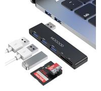 MOGOOD Hub 5 Puertos USB 3.0, Lector SD/TF para PC, Negro, Lado Derecho
