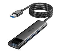 MOGOOD HUB USB 3.0, Hub USB de 4 Puertos 5Gbps con alimentación Tipo C, Adaptador USB multipuerto, Extensor USBA Compatible con portátil, PC, PS5, MacBook Pro/Air y más（1M）