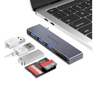 MOGOOD Hub USB C 5 en 1 Adaptador 5Gbps USB 3.0 Lector SD TF Plata