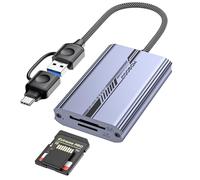 MOGOOD Lector de Tarjetas SD 4.0, Lector de Tarjetas SD UHS-II USB C, Adaptador 2 en 1 SD/TF, Adaptador de Tarjetas de Memoria USB 3.2 Gen 2 para SD 4.0, Micro SD, SDHC, SDXC, UHS-I/II, MMC, RS-MMC