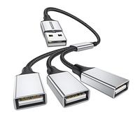 MOGOOD Splitter USB 1 a 3, 480Mbps, 1 Paq, ALU/Nailon, Negro