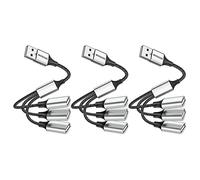 MOGOOD Splitter USB 1 a 3, 480Mbps, 3 Paq, ALU/Nailon, Plata