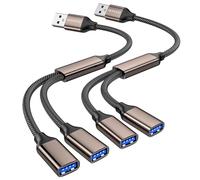 MOGOOD Splitter USB 3.0 5Gbps, 2 Unidades,ALU/Nailon, Hub, PC/Mac, Auto, PS