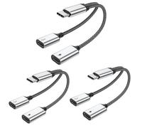 MOGOOD Splitter USB-C 1a2, 480Mbps, 60W PD, 3 Ud, Carga, Muy Compacto