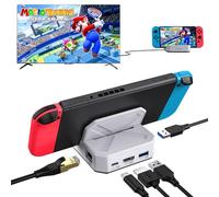 MOGOOD Switch TV Dock Station, 4K@60Hz, 1Gbps Ethernet, 2*Puerto USB 3.0, PD 100W, Switch Docking Station Compatible con Nintendo Switch OLED(No se aplica Switch 2)
