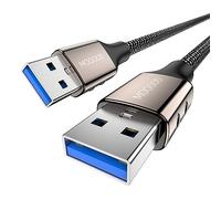 MOGOOD USB 3.0 Cable 2M, USB Macho a Macho Extensores, Tipo A a Tipo A Cable para Transferencia de Datos Compatible con Disco Duro,Ordenador Portátil, Cámara, SetUp Box y más