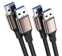 MOGOOD USB a USB Cable 2M+2M USB a USB Cable USB 3.0 macho a macho USB Extensores Tipo A a Tipo A Cable para transferencia de datos Compatible con disco duro,ordenador portátil,cámara, SetUp Box y más