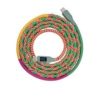MOGOOD USB C a USB C Cable, 1.5M Tipo C a Tipo C de Nylon trenzado, Cable de carga rápida de 100W con pantalla led, compatible con MacBook, iPad, Samsung Galaxy Z Flip6, Google Pixel 9 Pro XL.