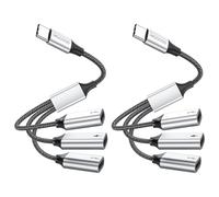 MOGOOD USB C a USB C socket adaptador Y cable USB splitter, USB C plug to 3 USB-C socket cable converter, 3 USB C puertos cargador hub power adapter splitter for laptop (Not for monitor).