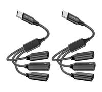 MOGOOD USB C a USB C Socket Adaptador Y Cable USB Splitter, USB C Plug to 3 USB-C Socket Cable Converter, 3 USB C Puertos Cargador hub Power Adapter Splitter for Laptop (Not for Monitor).