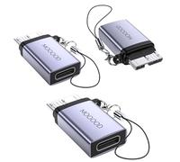 MOGOOD USB C Hembra a Micro B Macho Adaptador de Carga de Datos, Micro B a USB C Convertidor de Carga de Datos Adaptador para Disco Duro Externo SSD, Cámara Digital, Teléfono (3 Pack)