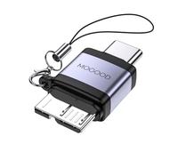MOGOOD USB C Macho a Micro B Macho, Micro B a USB3.0 C Macho Adaptador de Datos, USB C Macho a Micro B de Carga de Datos Adaptador para Disco Duro Externo SSD, Cámara Digital, Teléfono (1 Pack)