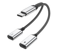 MOGOOD USB c splicer USB C a USB C bus Adapter USB C y cable (no para monitores) C macho a 2 C bus doble Hub de puerto Tipo C splicer de carga Tipo C Adapter para computadoras portátiles