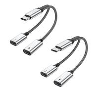 MOGOOD USB c splicer USB C a USBC Bus Adapter USBC y Cable (no para monitores) C Macho a 2 C Bus Doble Hub de Puerto Tipo C splicer de Carga Tipo C Adapter para computadoras portátiles