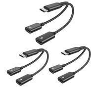 MOGOOD USB c splicer USB C a USBC Bus Adapter USBC y Cable (no para monitores) C Macho a 2 C Bus Doble Hub de Puerto Tipo C splicer de Carga Tipo C Adapter para computadoras portátiles